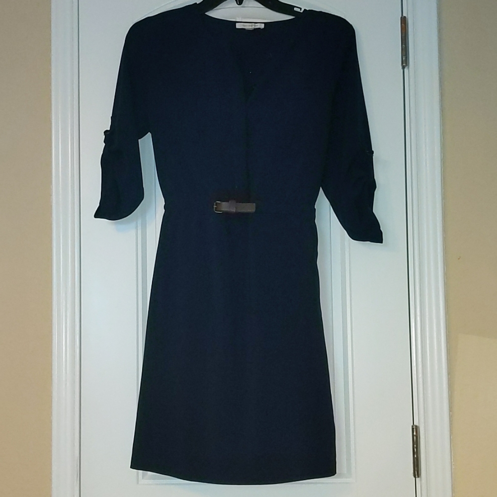 Half Sleeve Belt Dress